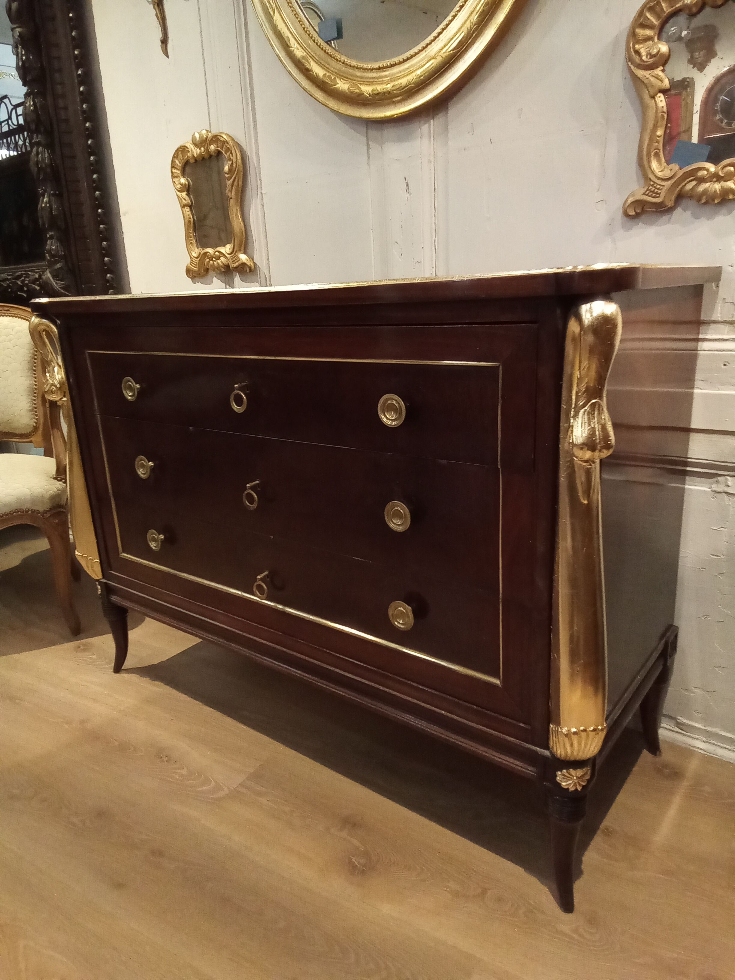 Chest of drawers swan neck