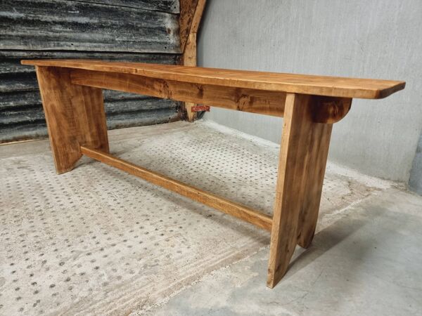 Ancien banc de table d'appoint en bois meuble TV rural 40 x 200 cm