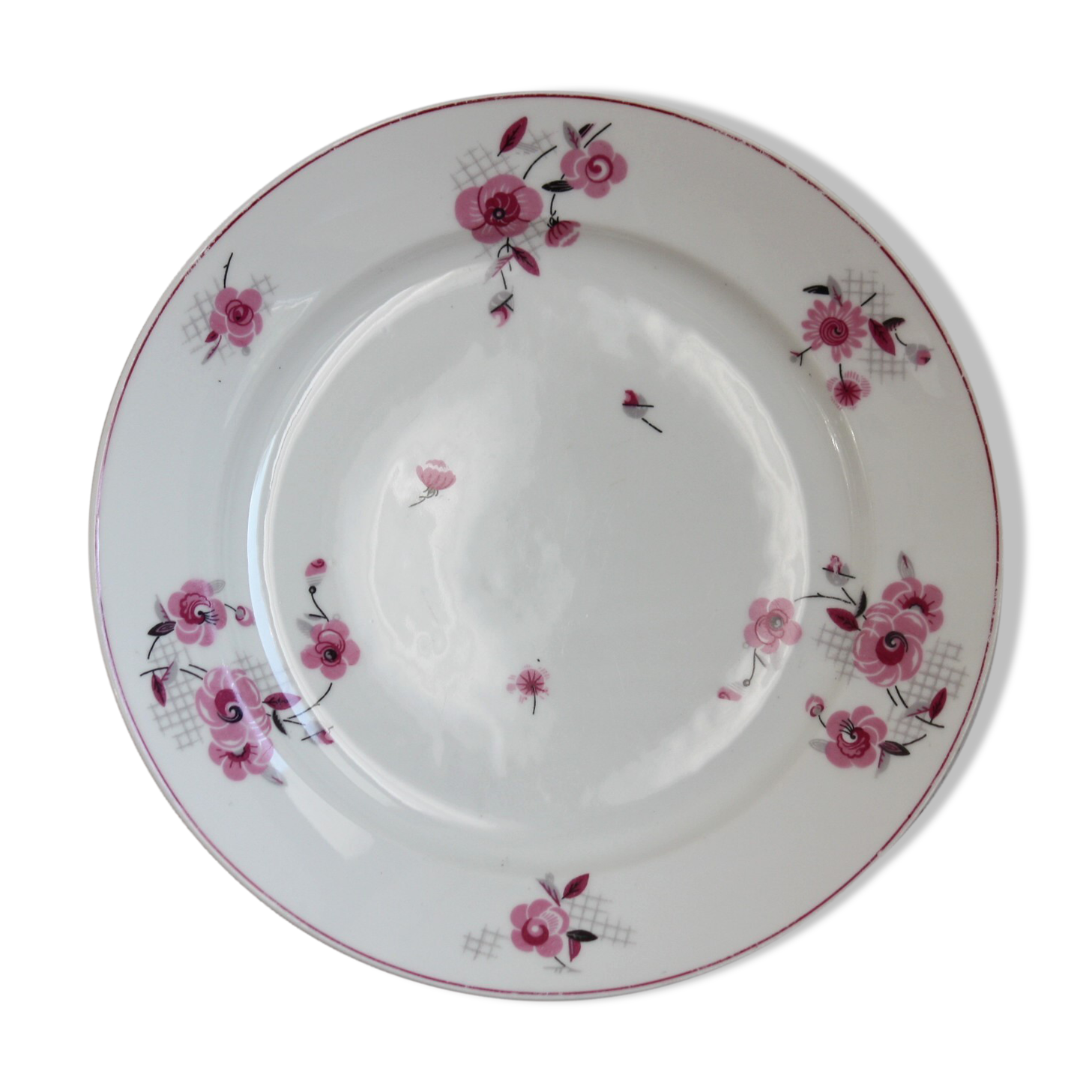 Plat rond fleuri - Limoges