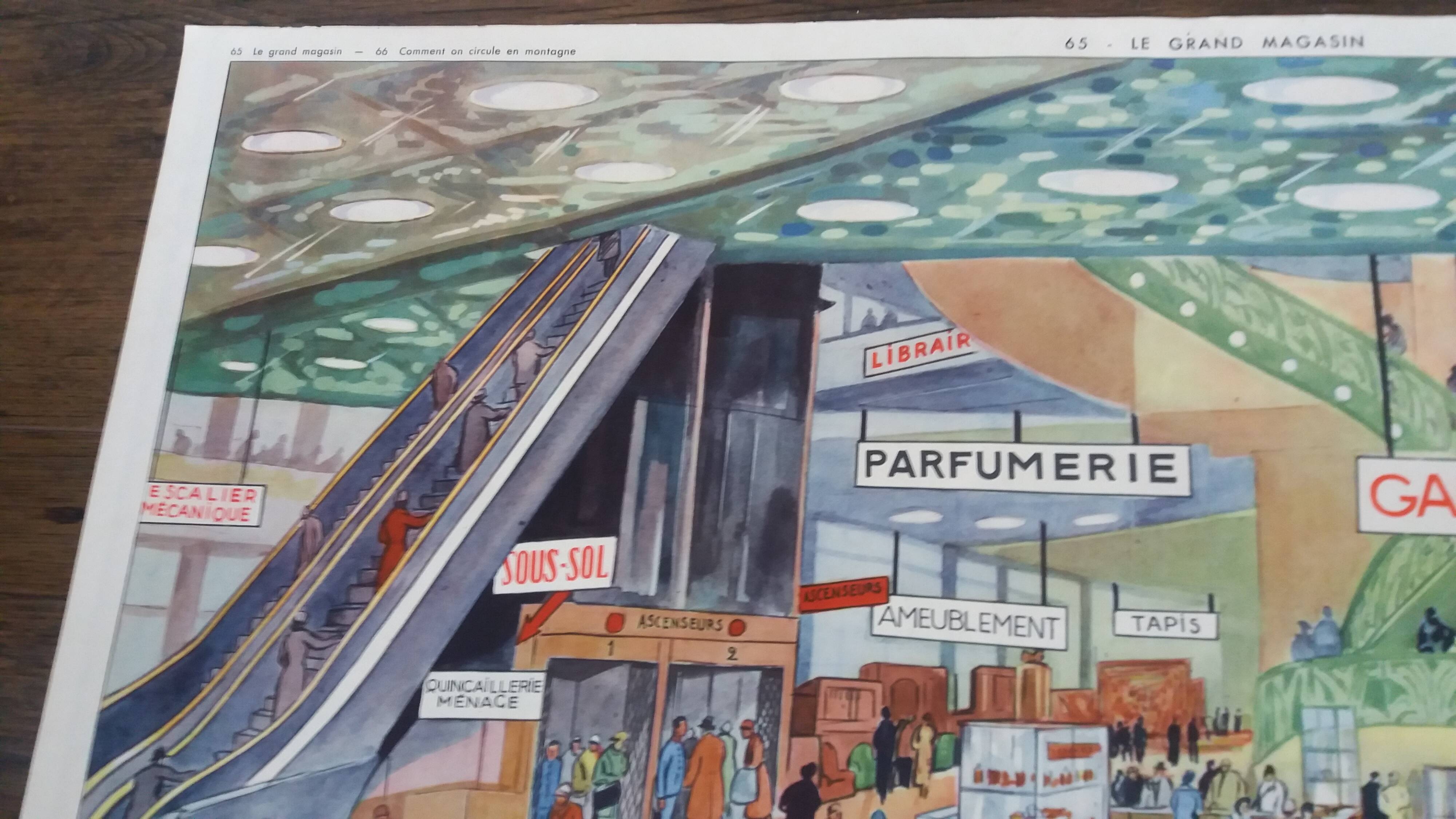 Educational poster for schools, the department store, Rossignol Montmorillon