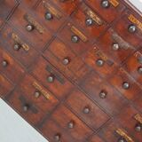 Antique Hardwood Apothecary Cabinet / Bank of Drawers, England, 19th Centur