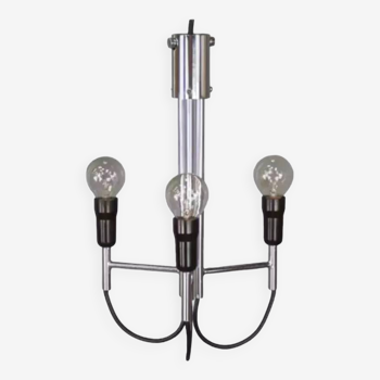 Italian design chrome pendant light from the 60s