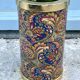 Wine Bottle Cooler Retro 1960s Paisley French Ice Bucket Gold Trim