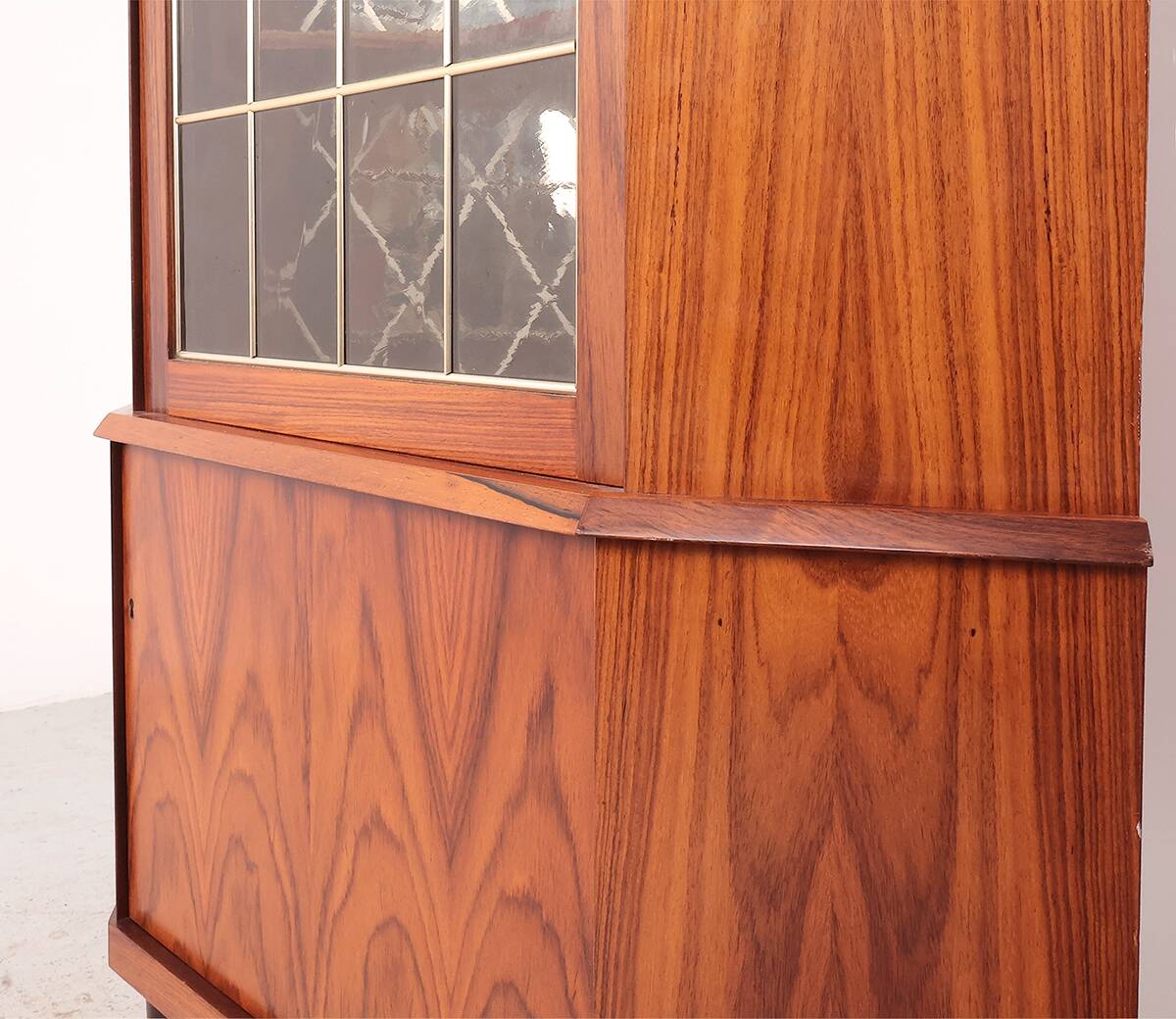 Danish rosewood corner display cabinet, 1960s