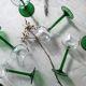 6 elegant green green white wine glasses from Alsace, brand Luminarc Verrerie D'Arques design