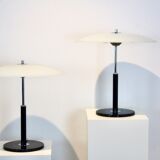 Lampes de table en acier et en verre laiteux par Ikea, années 1970
