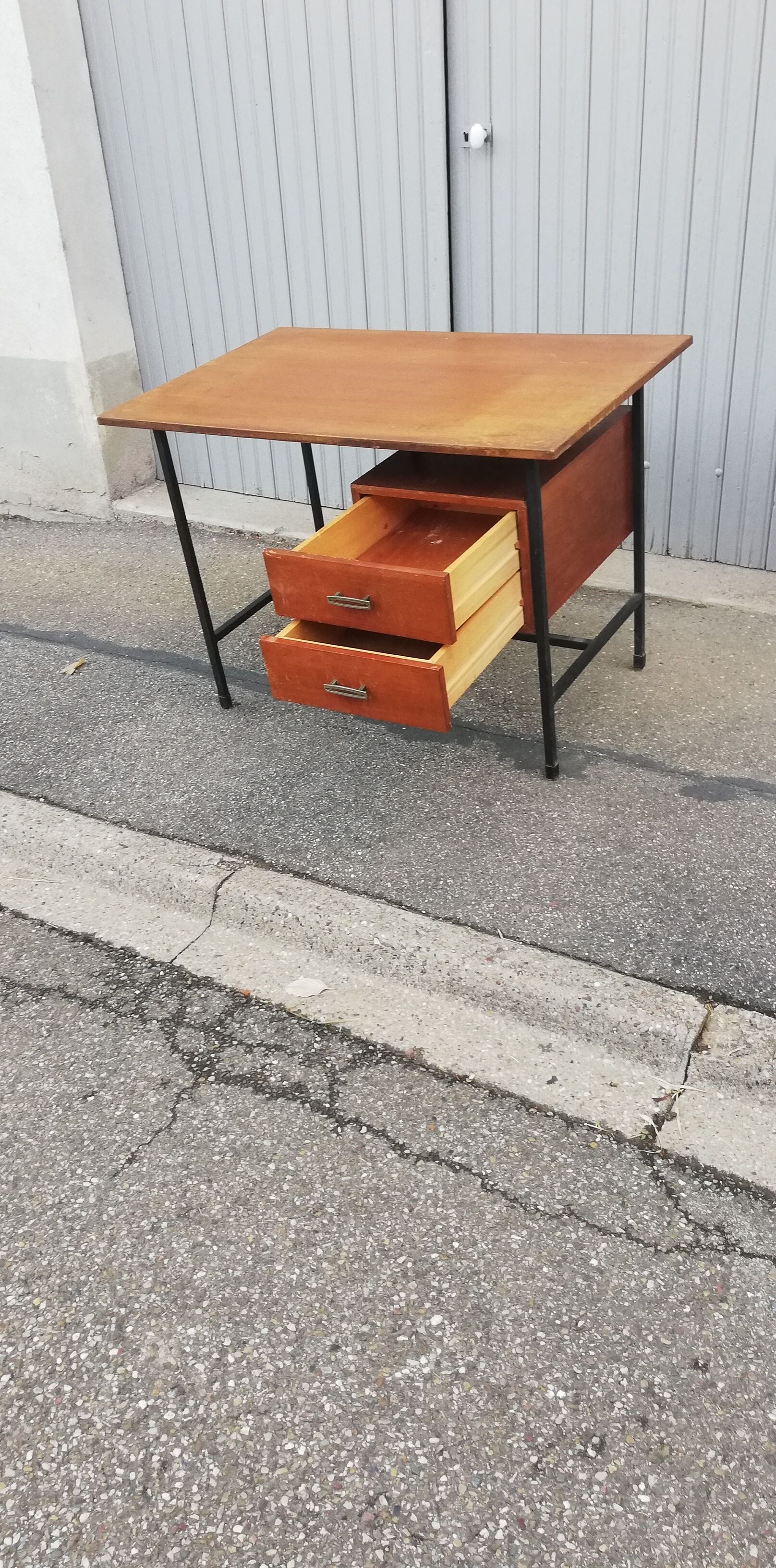 Vintage wood and metal desk