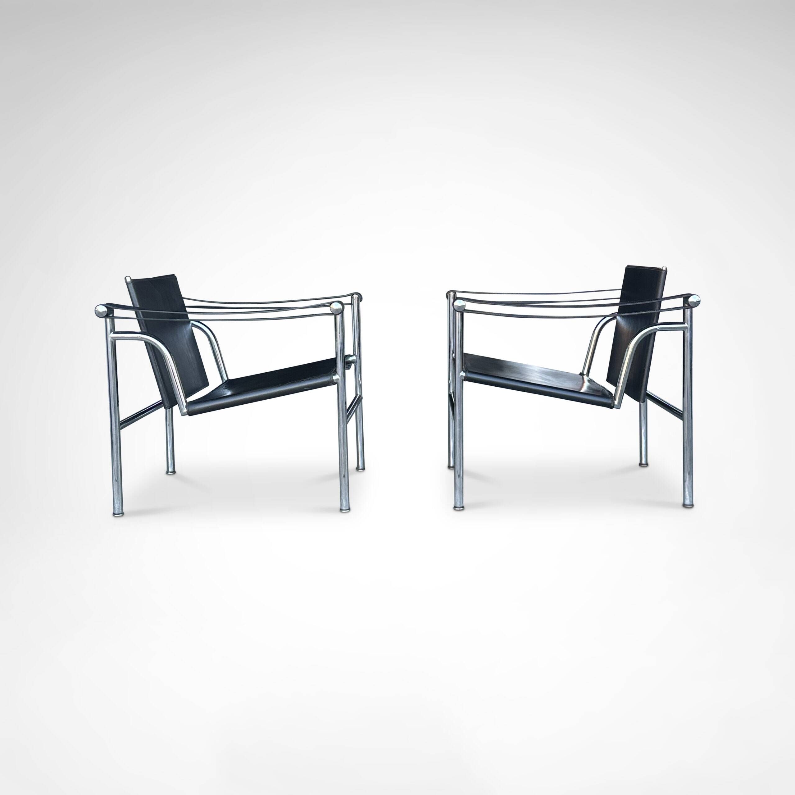 Fauteuil vintage LC1 par Le Corbusier et al pour Cassina, ensemble de 3