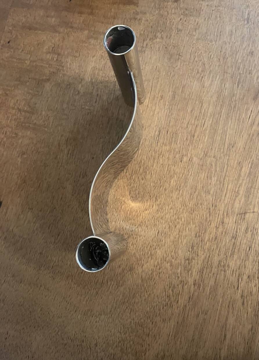 1970s metal candlesticks