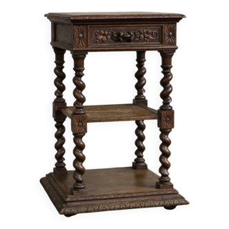 Renaissance style display table in solid oak