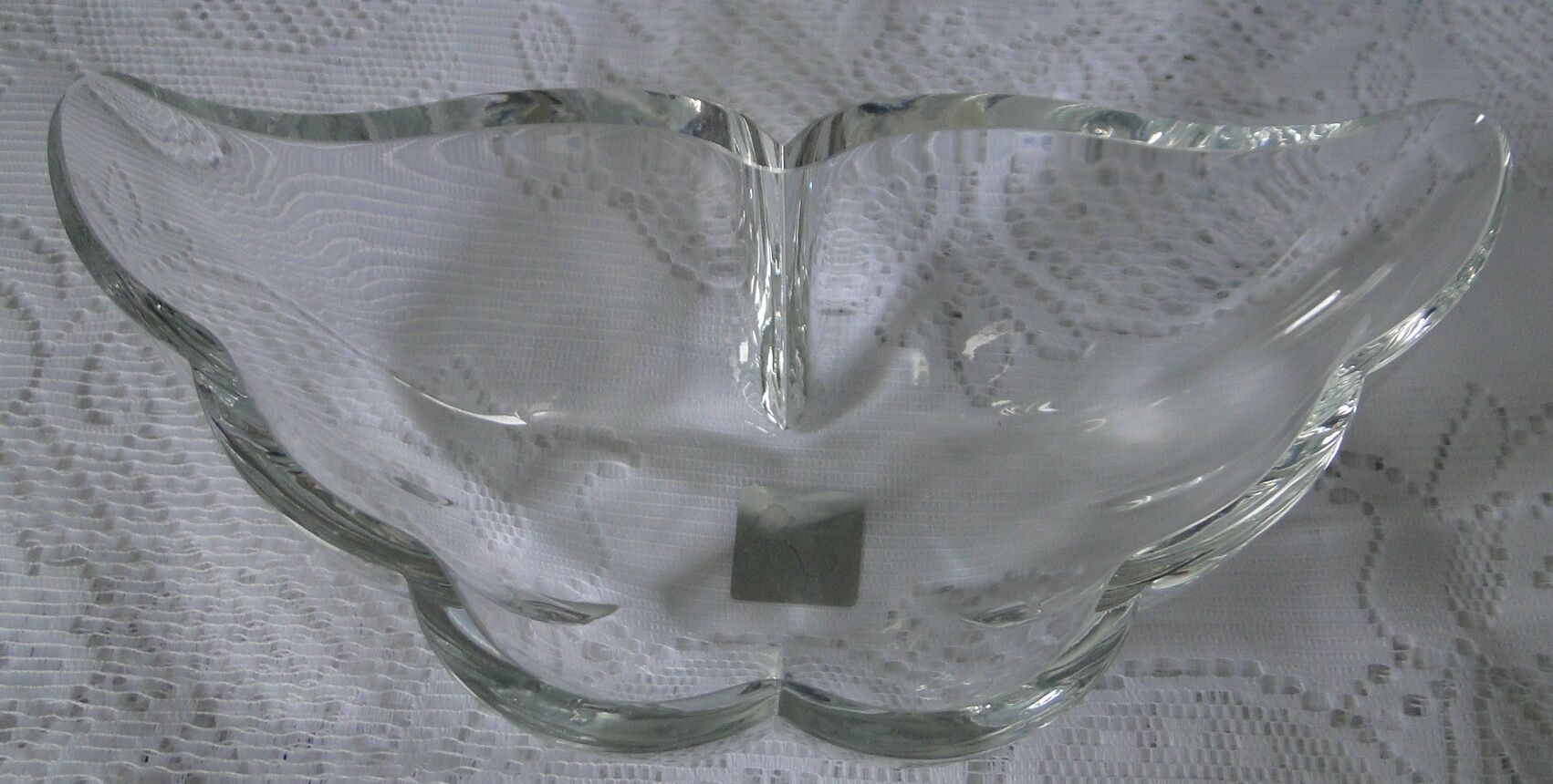 Vase planter in thick glass LEONARDO handmade original vintage shape
