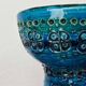 Mid-century modern blue ceramic candlestick Rimini by Aldo Londi for Bitossi, Italy, 1960s.