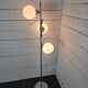 70s chrome metal floor lamp with 3 opaline ball lights