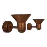 Pair of vintage copper wall lights, Denmark 1970s