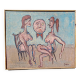 Figures nues de peinture à l’huile surréaliste
