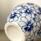 White and blue ceramic vase