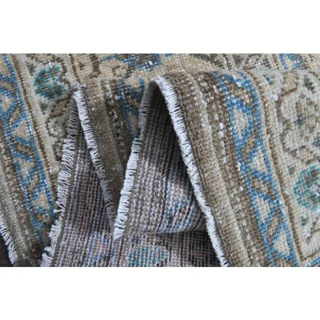 1970s Vintage Persian Handmade Wool Cotton Brown Area Rug 292x400
