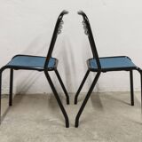 Pair of restored Jean Pauchard Tolix chairs 1960