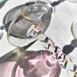 Twisted foot glasses of different color