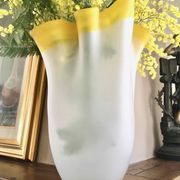 Vase mouchoir pâte de verre années 70