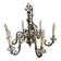 Lustre with 6 arms by Deknudt in patinated metal