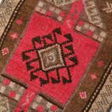 2x2 Brown Pink Classic Vintage Rug, 48x75Cm