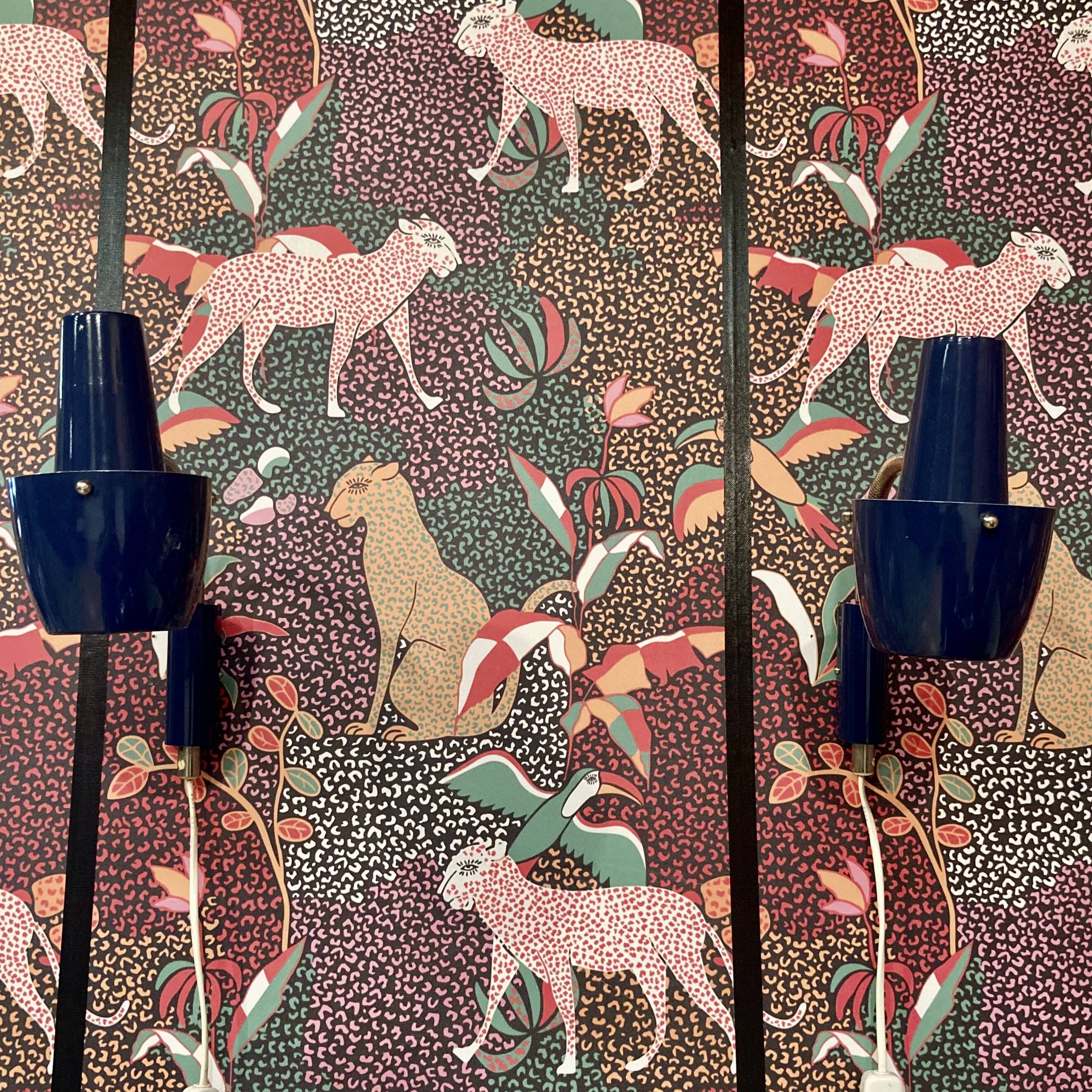 Pair of Scandinavian design wall lights from the 1950s.