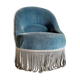 Fauteuil crapaud velours bleu