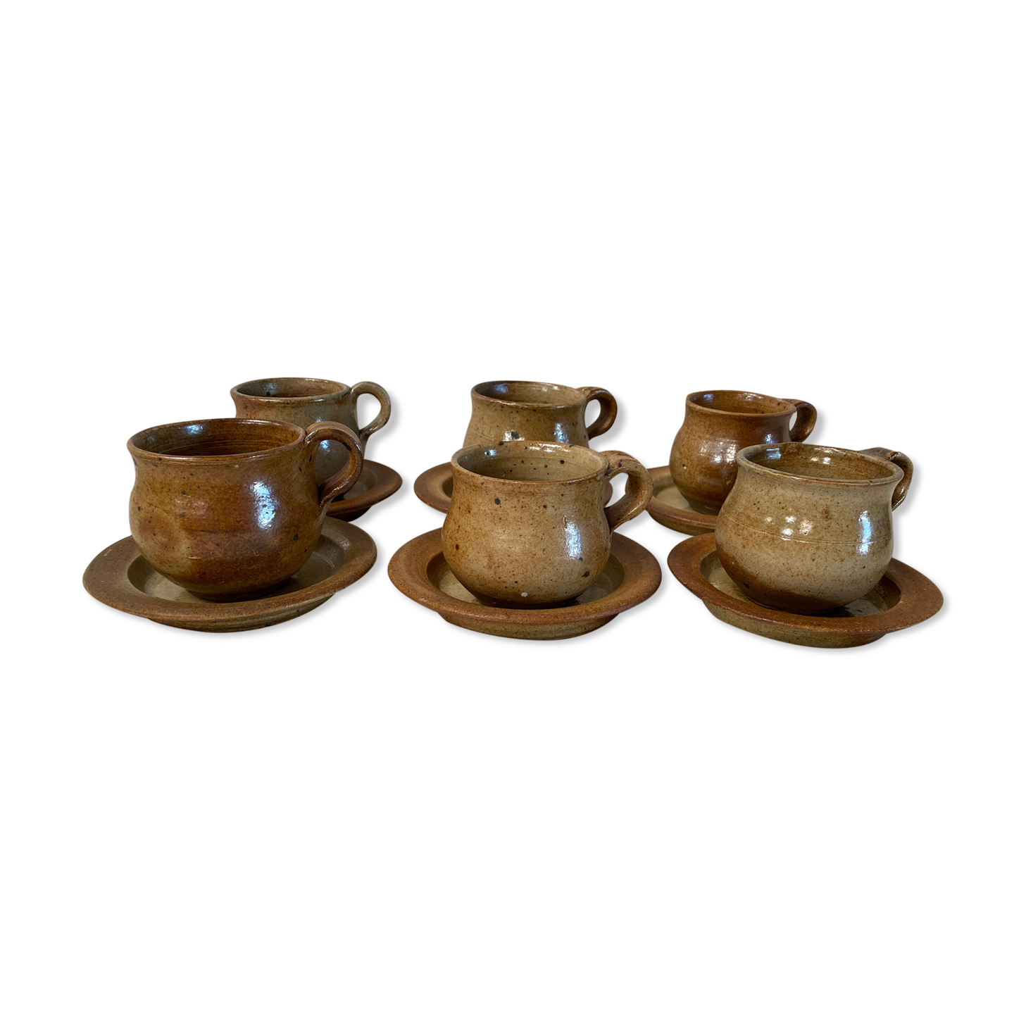 Set of 6 vintage stoneware cups