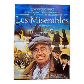 Affiche cinéma originale "Les Misérables" Jean-Paul Belmondo 40x60cm 1995