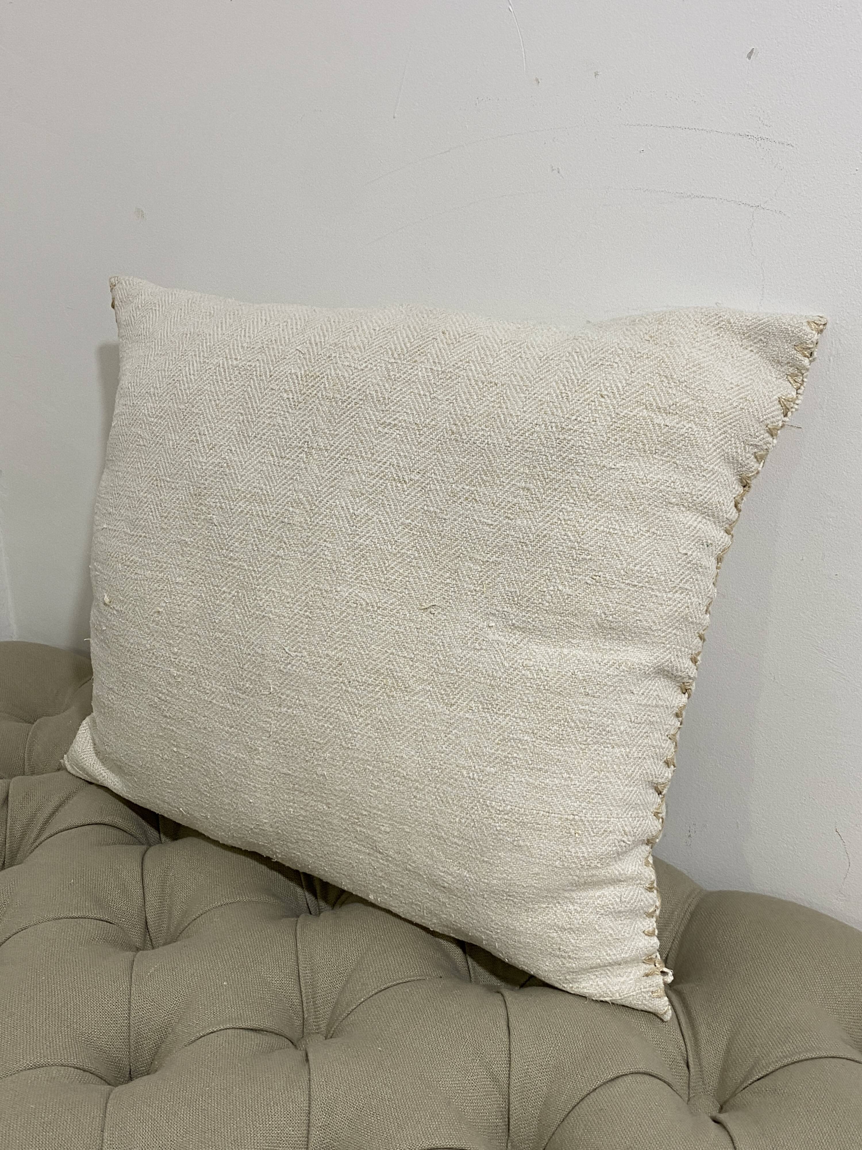 Kilim style cushion with hand embroidery