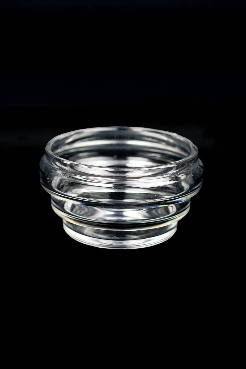 Baccarat crystal dish with wavy profile, acid-etched mark.