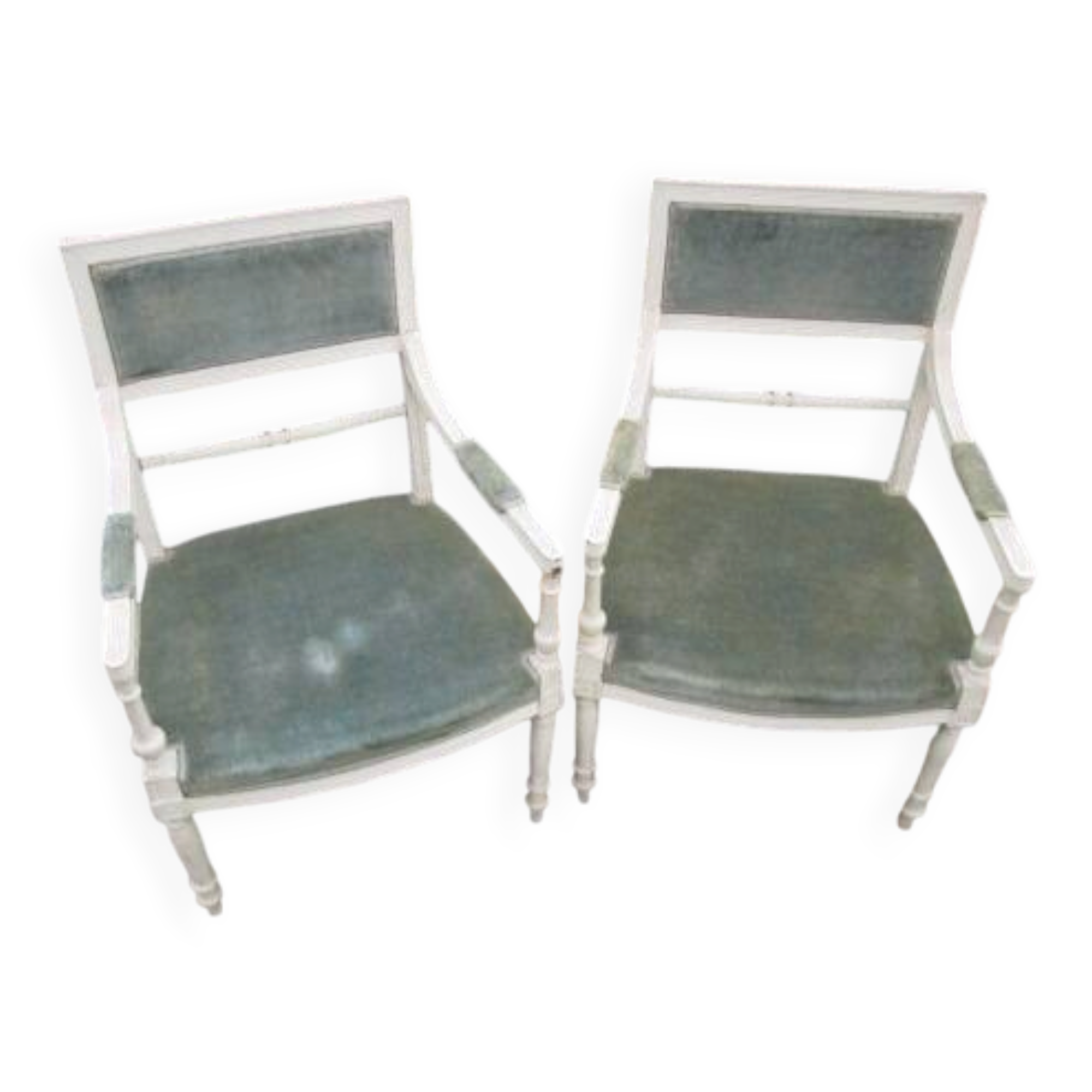 Pair of Louis XVI style armchairs