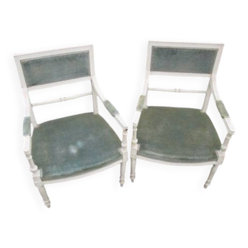 Paire de fauteuils style Louis XVI