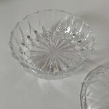Large vintage pressed glass candy box – diamond pattern