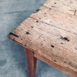 French Country Design Pine Dining Table with Drawer, France, 1930s
