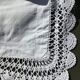 Pair of pillowcases edge hooked hand fine cotton