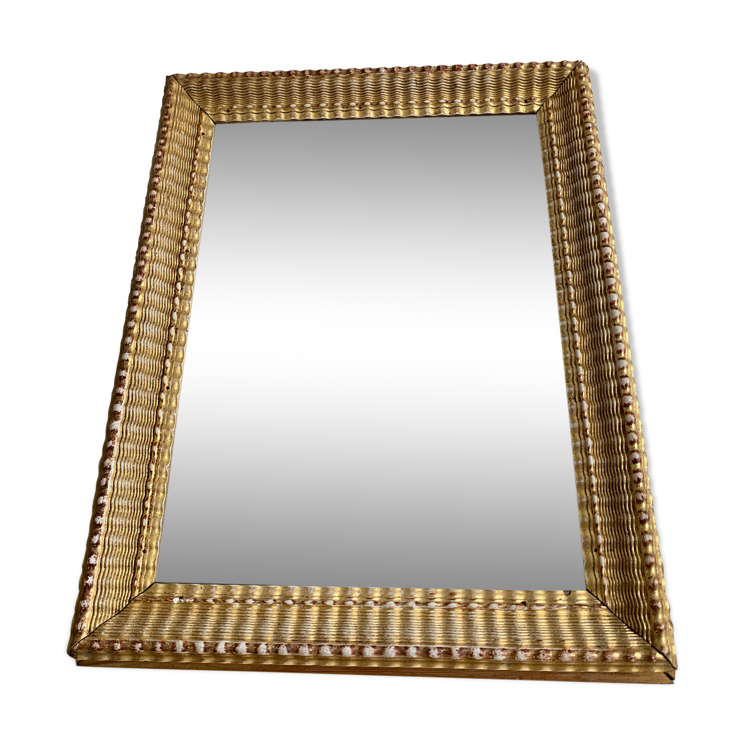 Carved and gilded wooden mirror  44x56cm
