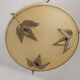 Italian Metal Ceiling Light Gold Leaf Detail Frosted Glass Bowl Shade