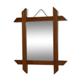 Blonde wooden barber mirror
