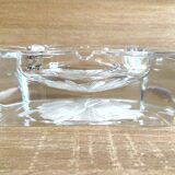 Large Solid Crystal Ashtray France JG Durand Modern Design Art Deco Loft