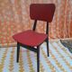 Lot de 4 chaises pieds compas noirs et rouges