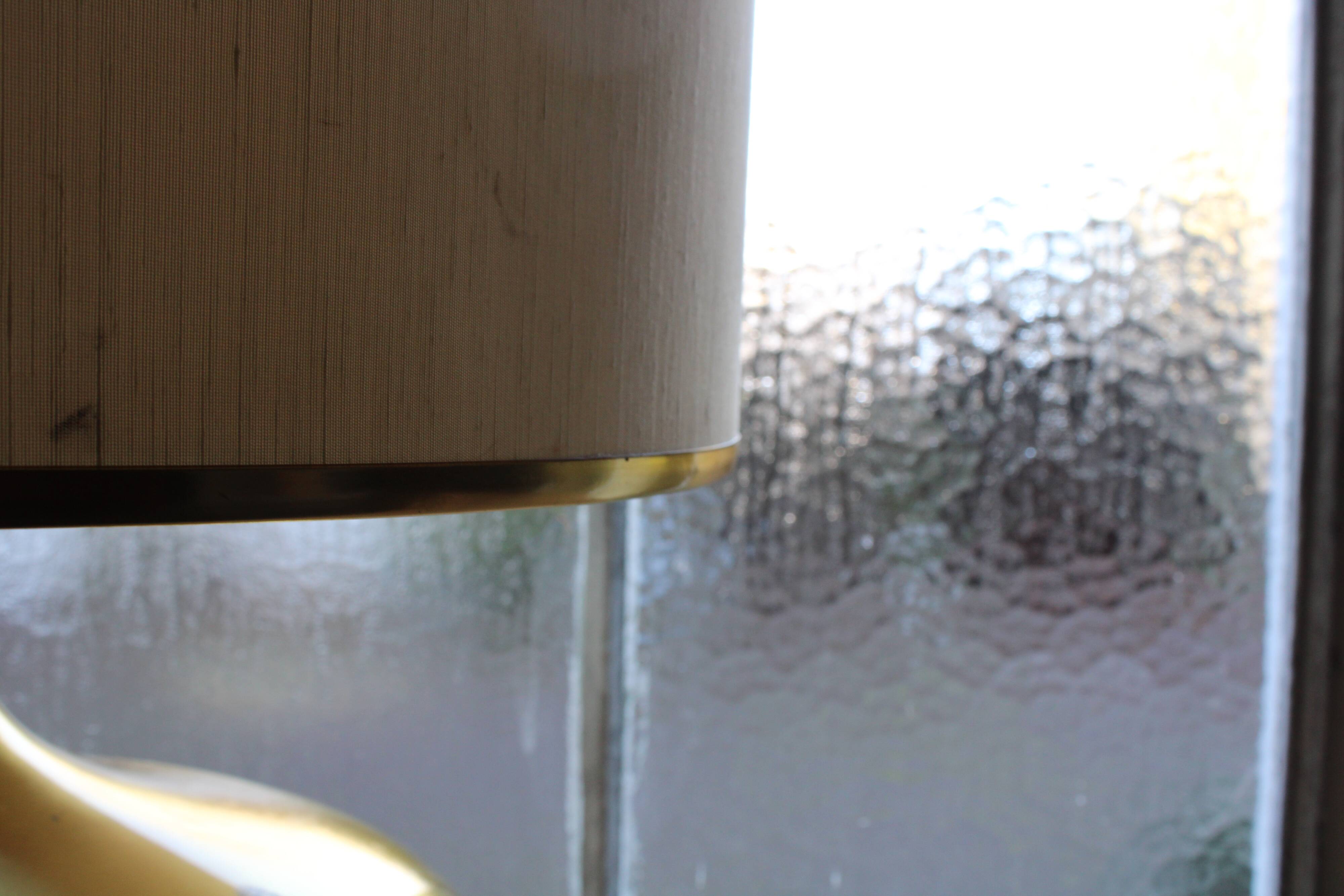 Italian brass and fabric lamp, 1960