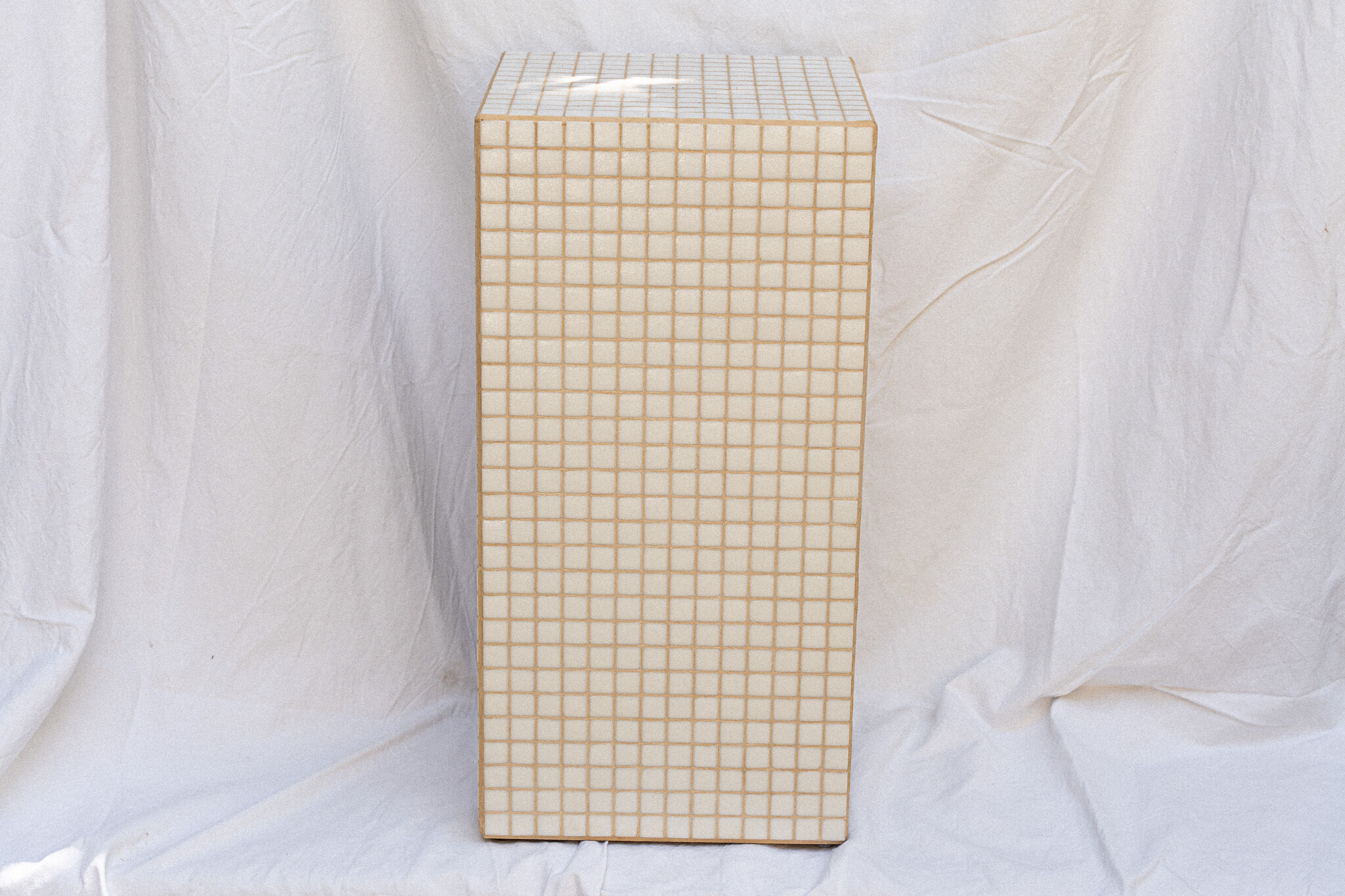 Colonne blanche table d'appoint 66x33 cm