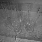 9 flutes à champagne en cristal