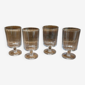 4 Luminarc ribbed cavalier wine glasses
