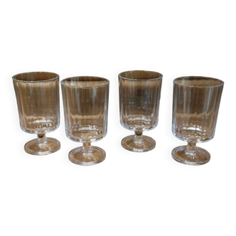 4 Luminarc ribbed cavalier wine glasses