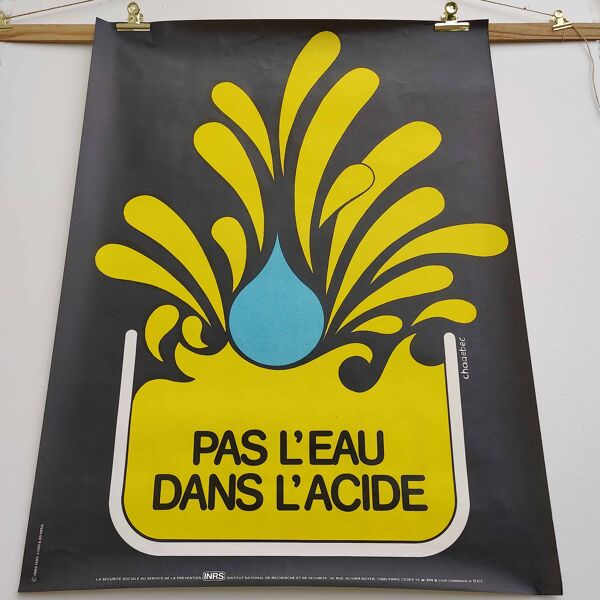 Affiche vintage 1980 INRS Dessin Chadebec