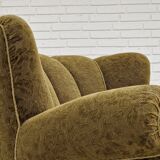 1950s, Danish vintage relax chair in green fabric, original condition.