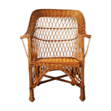 Fauteuil en rotin tressé